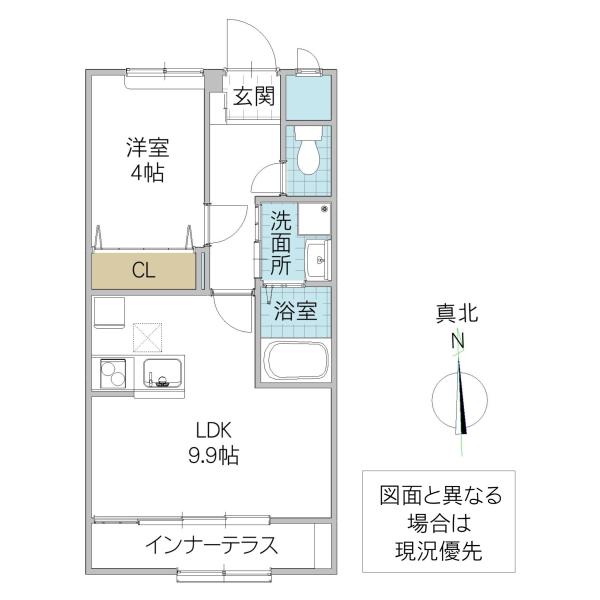 ラウレア(1LDK/1階)の間取り写真