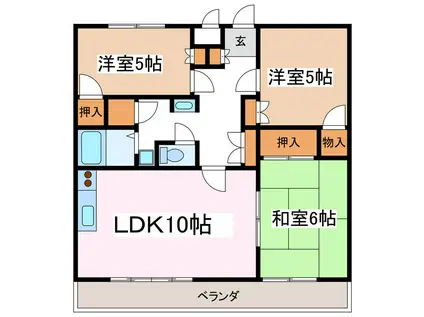 グランデ松本(3LDK/3階)の間取り写真