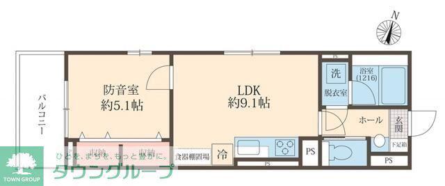 LIBERTE井草(1LDK/4階)の間取り写真