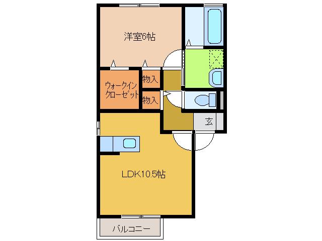 コーポK(1LDK/2階)の間取り写真