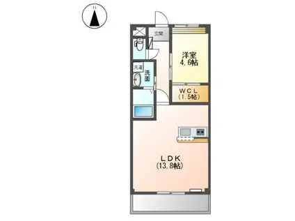 ロッシュ・フォーレ(1LDK/1階)の間取り写真