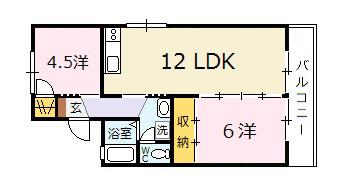 エクセル津川 A(2LDK/2階)の間取り写真