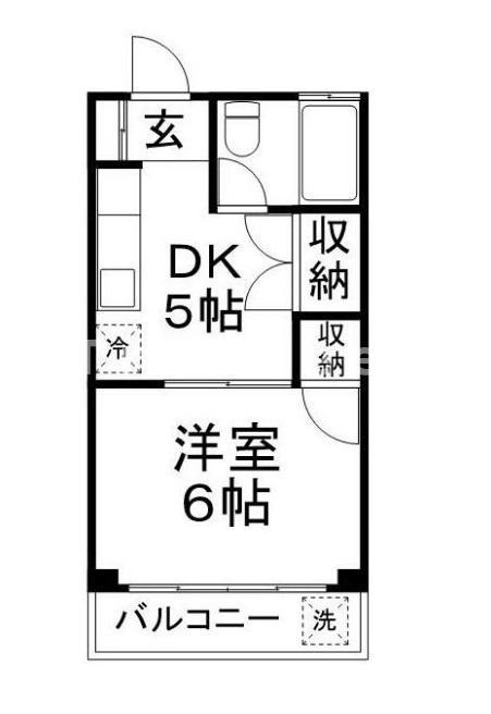 アメニティ千川(1DK/1階)の間取り写真