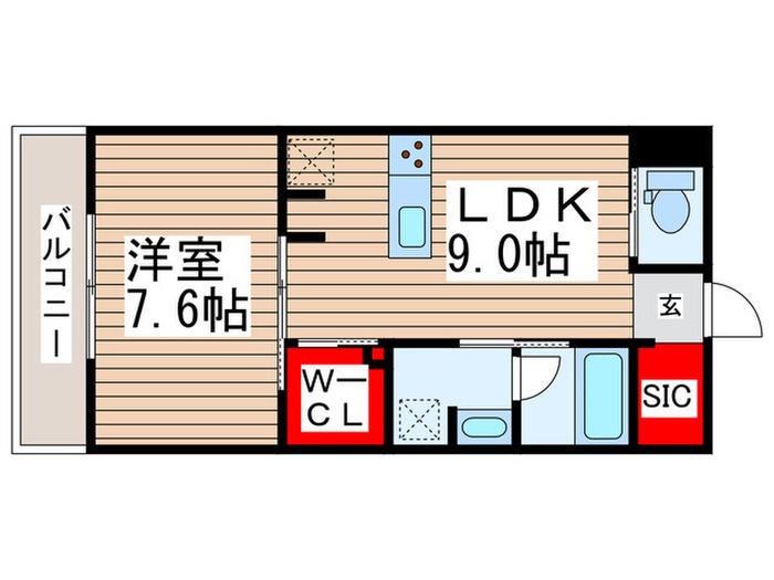 アートレジデンスインおおたかの森(1LDK/4階)の間取り写真