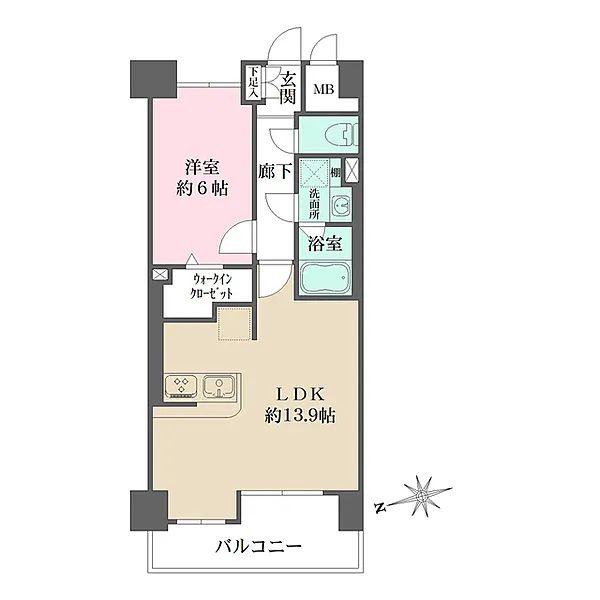 パークフラッツ日本橋馬喰町(1LDK/10階)の間取り写真