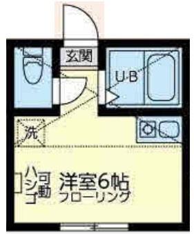 ユナイト丸山アプリコットパフェ(ワンルーム/2階)の間取り写真