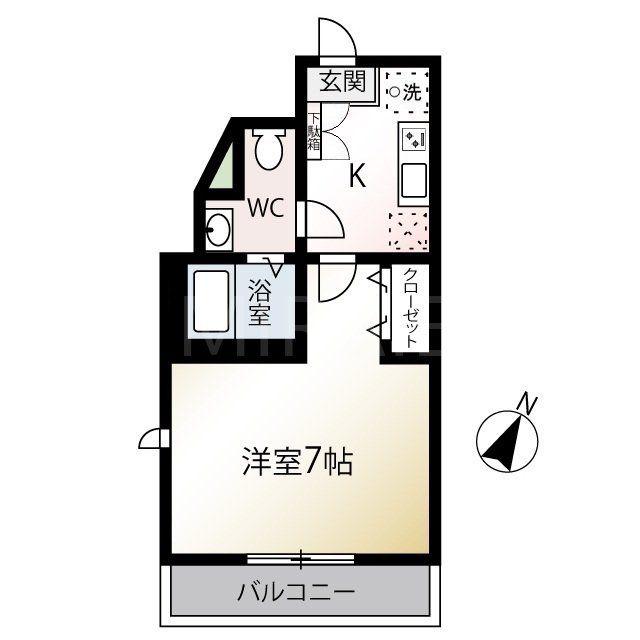 MQUARTO湘南海岸公園II(1K/1階)の間取り写真