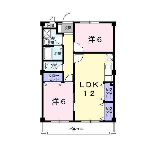 マチエール大宮(2LDK/4階)の間取り写真