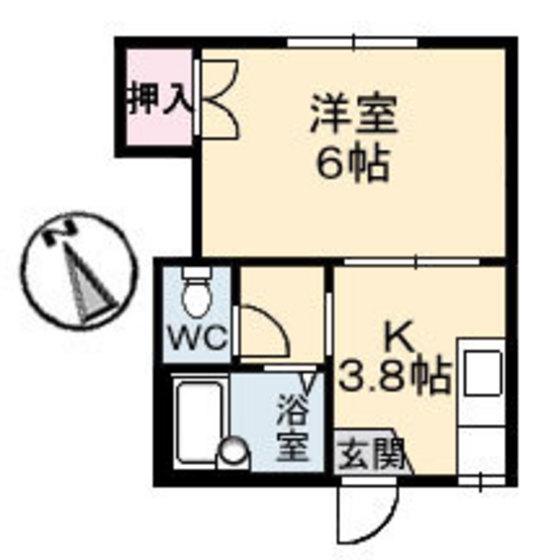 二幸コーポ(1K/1階)の間取り写真