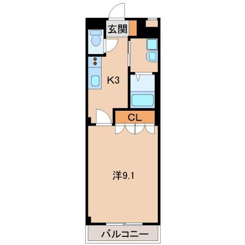わかやま電鉄貴志川線 日前宮駅 徒歩28分 2階建 築18年(1K/2階)の間取り写真