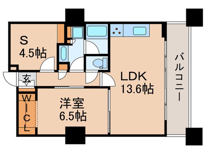 レジディアタワー上池袋(1SLDK/20階)の間取り写真