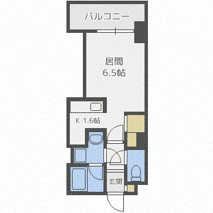 ビッグパレス北14条(1K/11階)の間取り写真