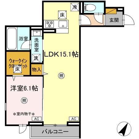 デュランタ(1LDK/1階)の間取り写真