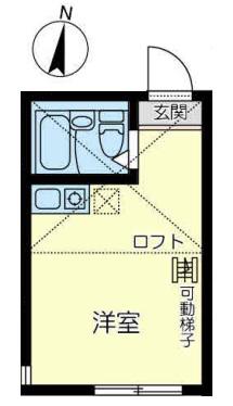 ユナイト鴨居ハーネストの杜(ワンルーム/2階)の間取り写真