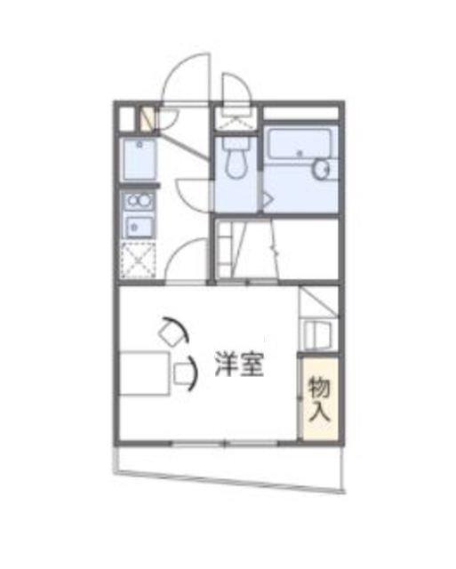 レオパレスサンオークス(1K/1階)の間取り写真