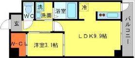 STEP UP COURT(1LDK/4階)の間取り写真