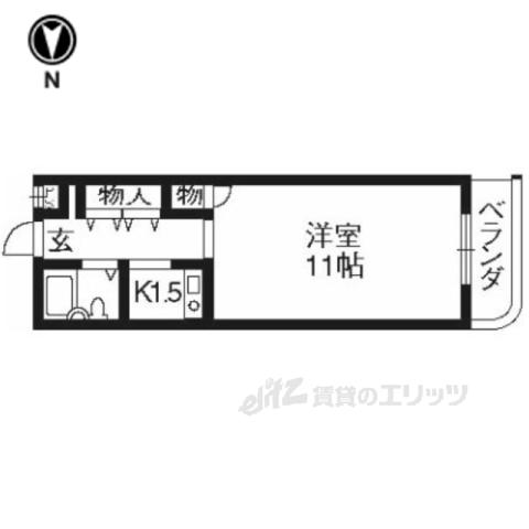 レックスつばき第6ビル(1K/3階)の間取り写真
