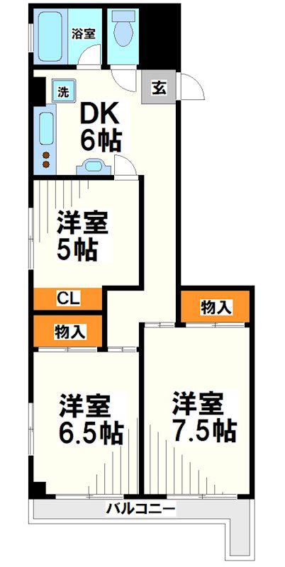 BREV(3DK/3階)の間取り写真
