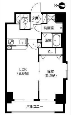 アーバネックス南森町(1LDK/9階)の間取り写真
