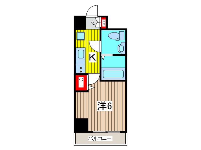 ラフィスタ川口(1K/2階)の間取り写真