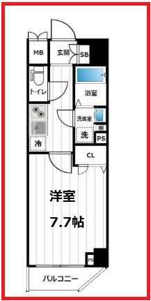 クレストタップ東十条(1K/3階)の間取り写真