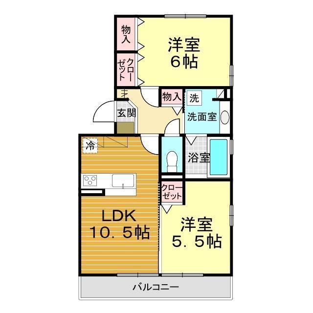 エストレーラ(2LDK/3階)の間取り写真