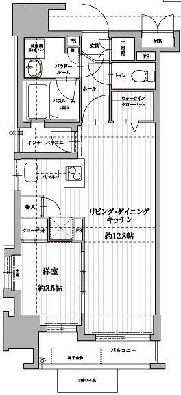アクタス博多アネックス(1LDK/10階)の間取り写真