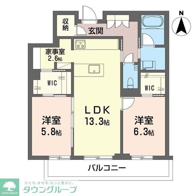 デア グランツ(2LDK/2階)の間取り写真