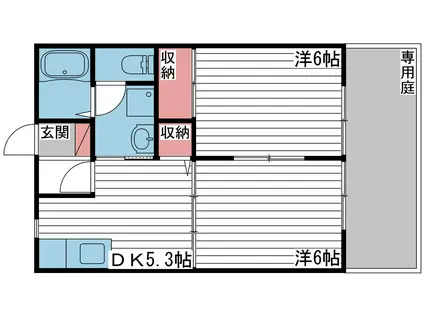 フラワーハイツ(2LDK/2階)の間取り写真