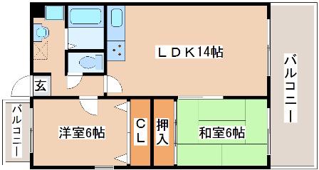 オーシャンビュー江井ヶ島(3DK/3階)の間取り写真