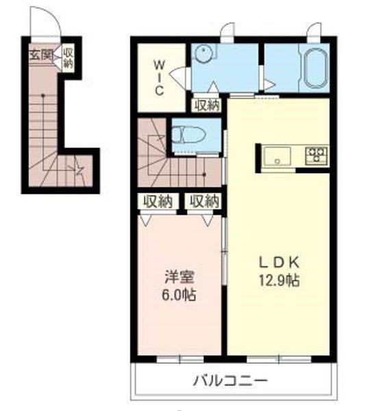 ローデンハイム(1LDK/2階)の間取り写真