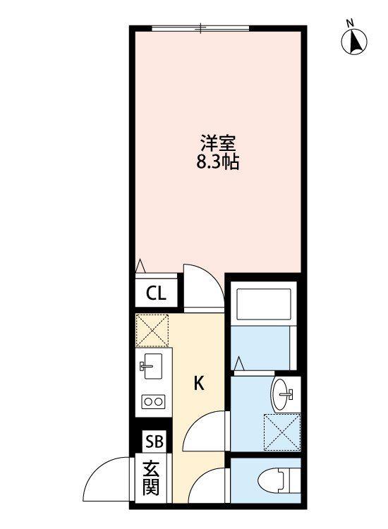 アンジェ(1K/1階)の間取り写真