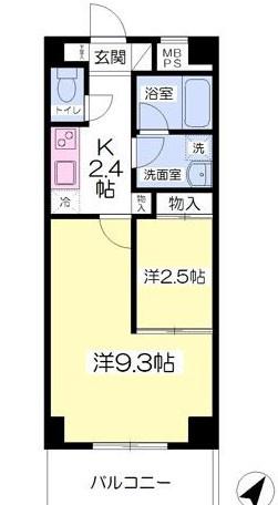 ルーセント東静岡(2K/2階)の間取り写真