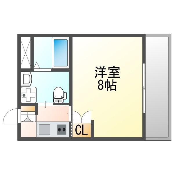 ミネルバB棟(1K/3階)の間取り写真