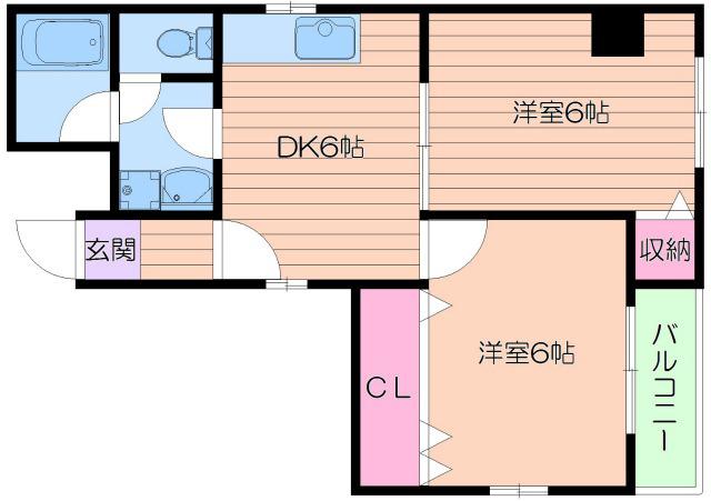 メゾン南海(2DK/5階)の間取り写真