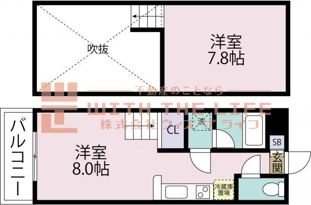 SHANT北野(1DK/1階)の間取り写真
