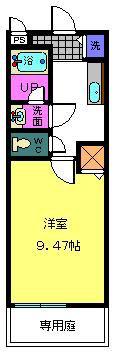 フジパレス太田(1K/1階)の間取り写真