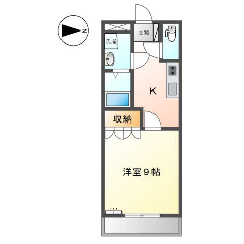 オリンピア16(1K/1階)の間取り写真