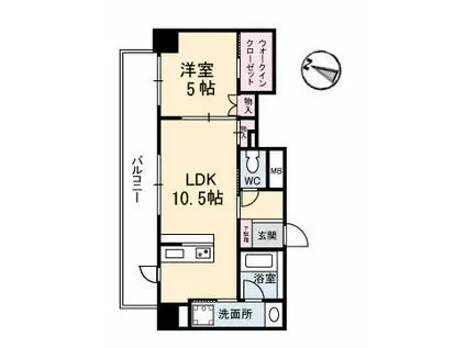 リラクオーレアクラス(1LDK/5階)の間取り写真