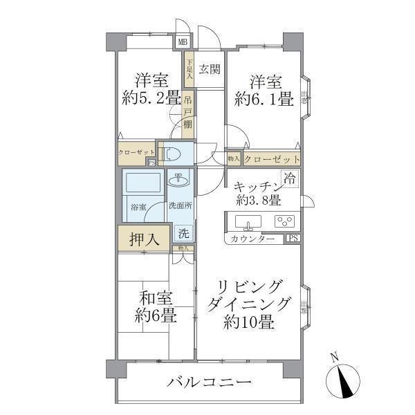 サンストリーム(3LDK/2階)の間取り写真