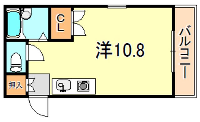 セラーン朝霧(1K/5階)の間取り写真