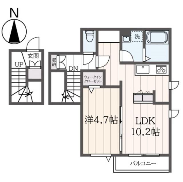 レグルス(1LDK/2階)の間取り写真