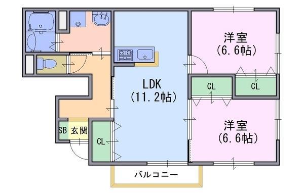 LA LUCE(2LDK/1階)の間取り写真