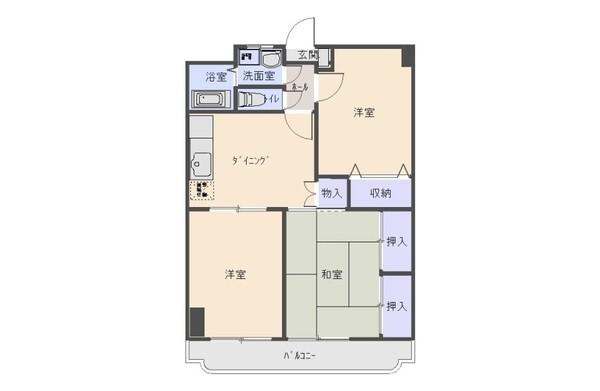 ロイヤルマンション柏I(2LDK/2階)の間取り写真