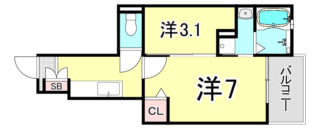 グランフローラ(1SK/1階)の間取り写真