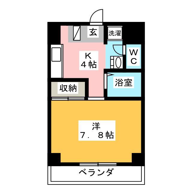 アベニュー山下(1K/6階)の間取り写真