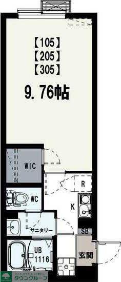 IXOアヴニール(1K/1階)の間取り写真