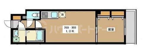 ミリアビタ船橋(1LDK/2階)の間取り写真