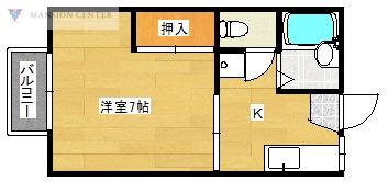 コーポりんどう(1K/2階)の間取り写真
