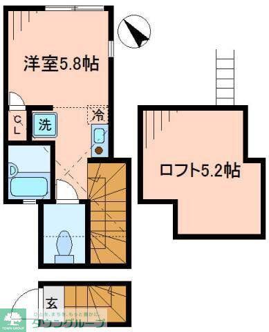 バーミープレイス国立(ワンルーム/2階)の間取り写真